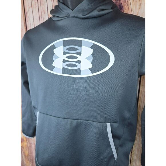 Under Armour Youth Hoodie Medium Kangaroo Pocket Graphic Logo Polyester - Picture 3 of 7